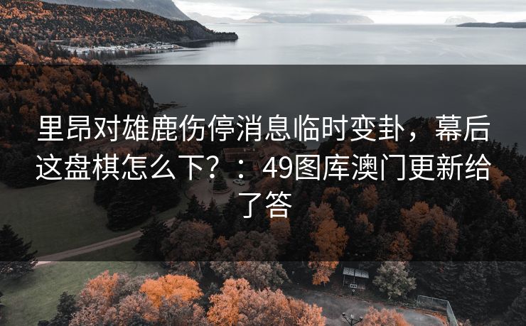 里昂对雄鹿伤停消息临时变卦，幕后这盘棋怎么下？：49图库澳门更新给了答  第1张